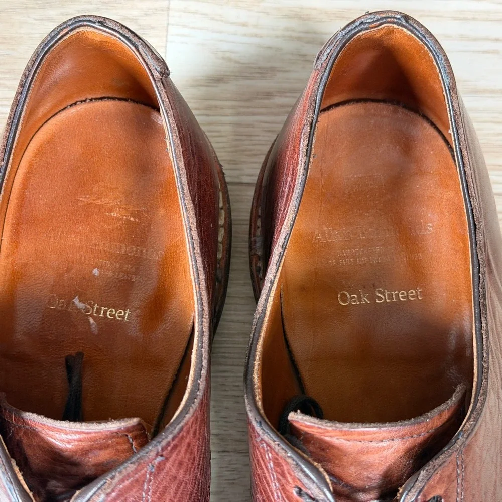 Allen Edmonds Shoes Mens Size 9 D Brown Oak Street Leather Cap Toe Derby 4030